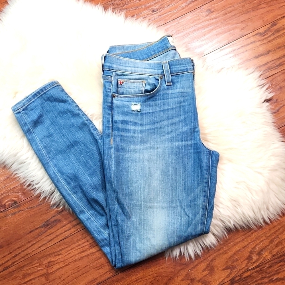 Hudson Jean's Medium Wash Distressed Straight Leg - Picture 1 of 6